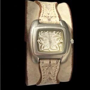 W02 Fossil JR9194 ladies watch white leather strap JR-9194